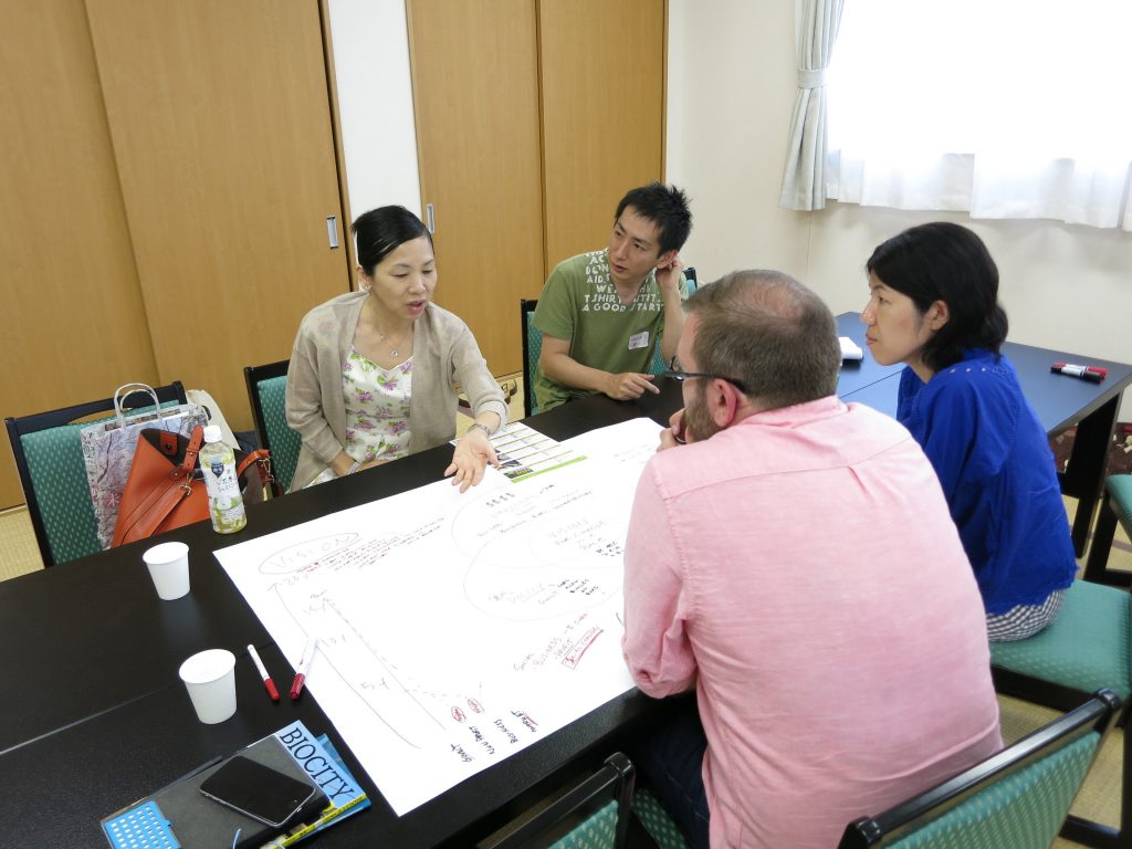 Discussion about intangible social values (Photo by Shinya Sotowa)